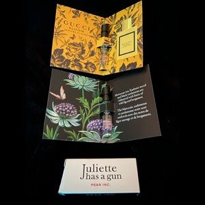 Gucci perfume sample, nest & Juliette had a gun